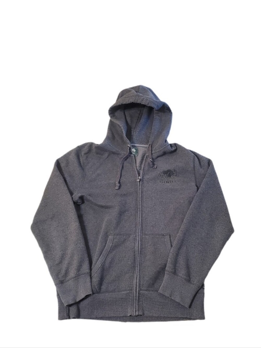 Roots Canada Adult Charcoal Gray Full Zip Hoodie Sweatshirt Small‎